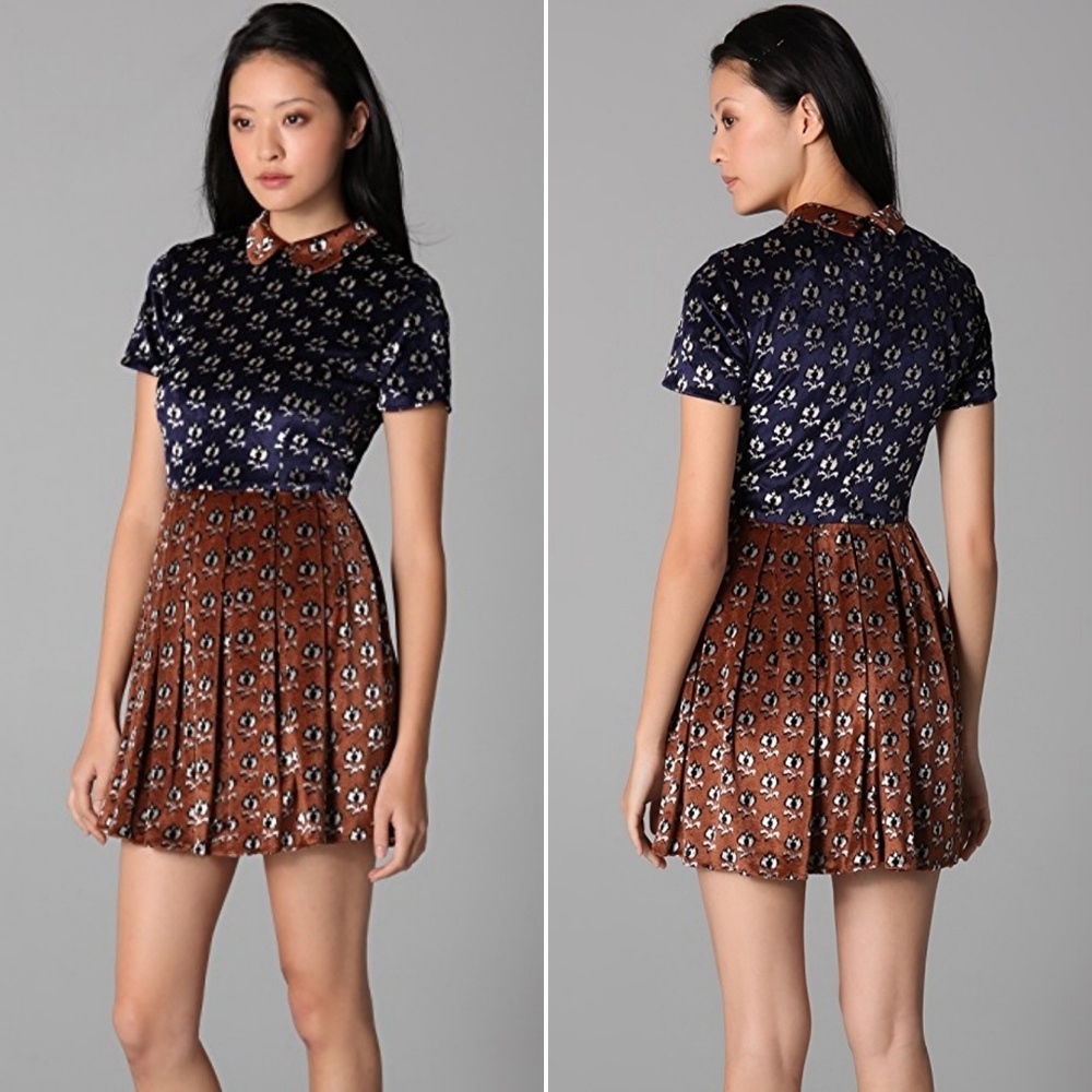 Opening Ceremony Floral Velvet Dress